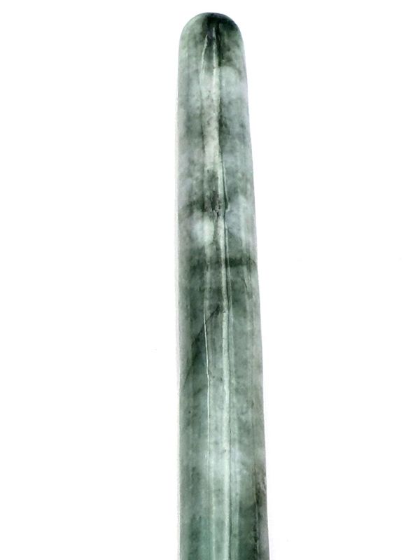 Cliquez sur la vignette pour agrandir et survolez la photo pour zoomer Médecine traditionnelle chinoise - bâton d'acupression en jade - Vert et blanc - Translucide 2