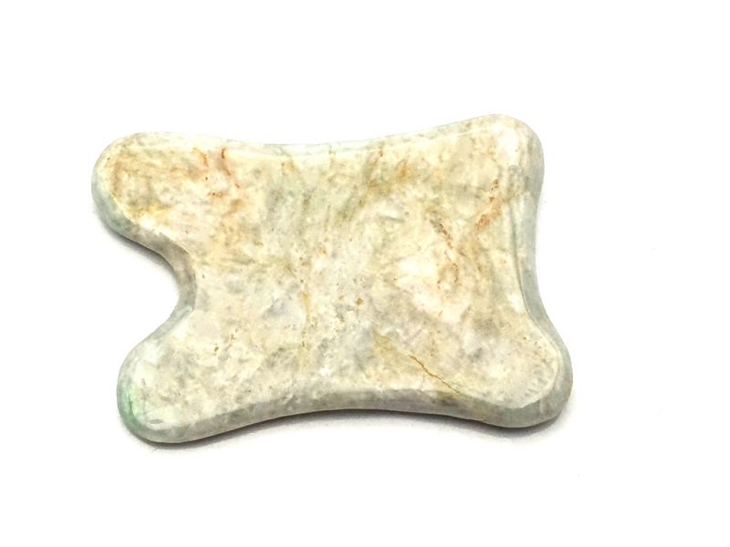 Médecine traditionnelle chinoise - Gua Sha concave en Jade - Vert clair - jadéite