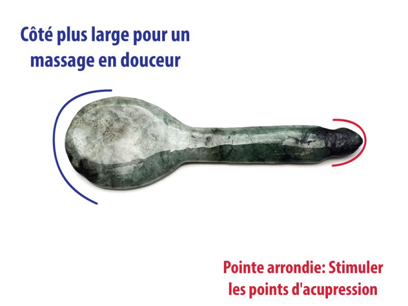Cliquez sur la vignette pour agrandir et survolez la photo pour zoomer Médecine traditionnelle chinoise - Gua Sha cuillère en Jade - Catégorie A - Vert translucide 5