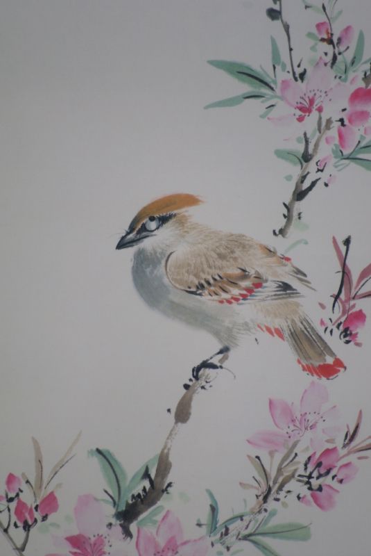 Cliquez sur la vignette pour agrandir et survolez la photo pour zoomer Peinture Chinoise Aquarelle sur soie Oiseau 4