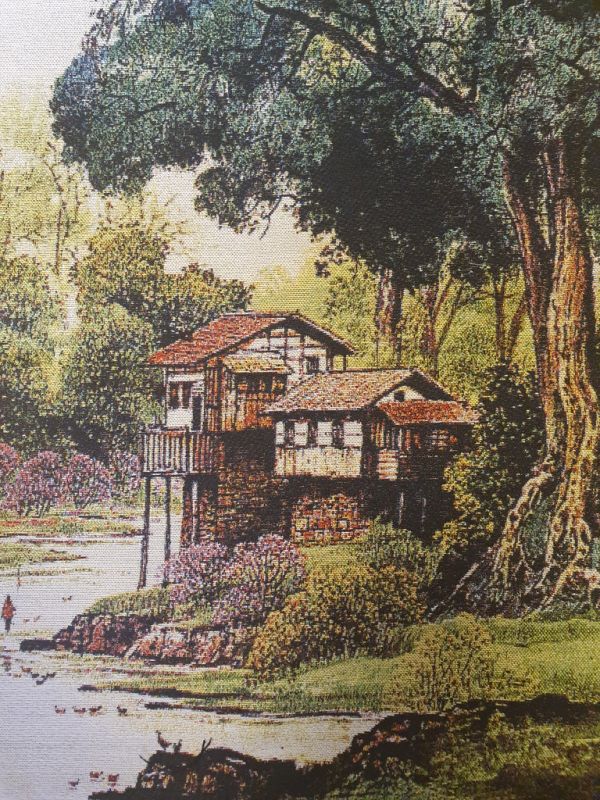 Cliquez sur la vignette pour agrandir et survolez la photo pour zoomer Peinture Chinoise - Broderie sur soie - Paysage - La montagne aux cascades 2