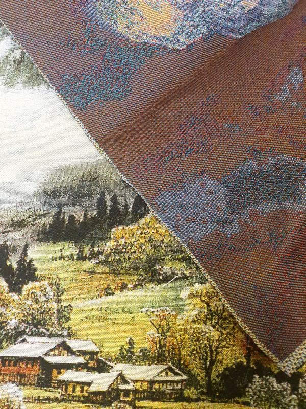 Cliquez sur la vignette pour agrandir et survolez la photo pour zoomer Peinture Chinoise - Broderie sur soie - Paysage - Village sur la montagne 5