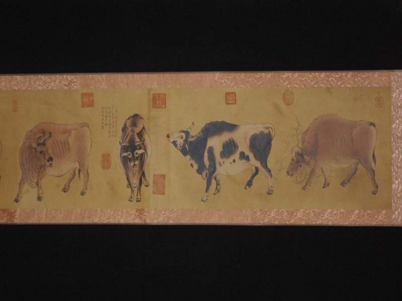 Peinture Chinoise Cinq Boeufs Han Huang