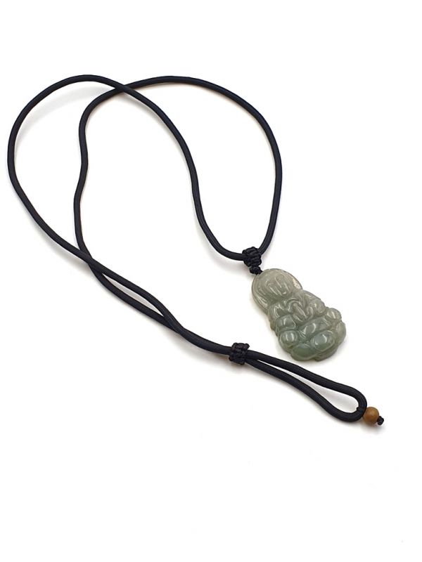 Cliquez sur la vignette pour agrandir et survolez la photo pour zoomer Pendentif Bouddhiste en Jade véritable Catégorie A - Bouddha - Vert transparent 3