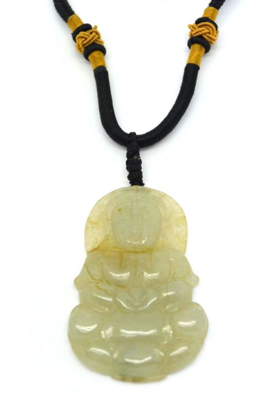 Cliquez sur la vignette pour agrandir et survolez la photo pour zoomer Pendentif en Jade Grand Bouddha Blanc 2