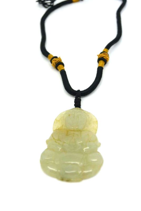 Cliquez sur la vignette pour agrandir et survolez la photo pour zoomer Pendentif en Jade Grand Bouddha Blanc 3