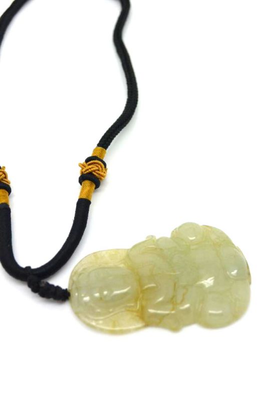 Cliquez sur la vignette pour agrandir et survolez la photo pour zoomer Pendentif en Jade Grand Bouddha Blanc 4