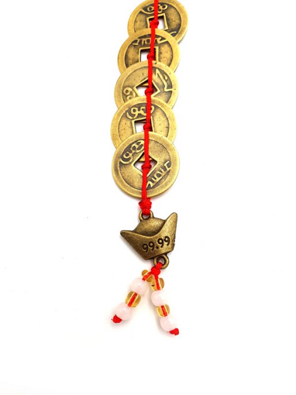 Cliquez sur la vignette pour agrandir et survolez la photo pour zoomer Pendentif Feng Shui 5 Pièces de monnaie - chance 2