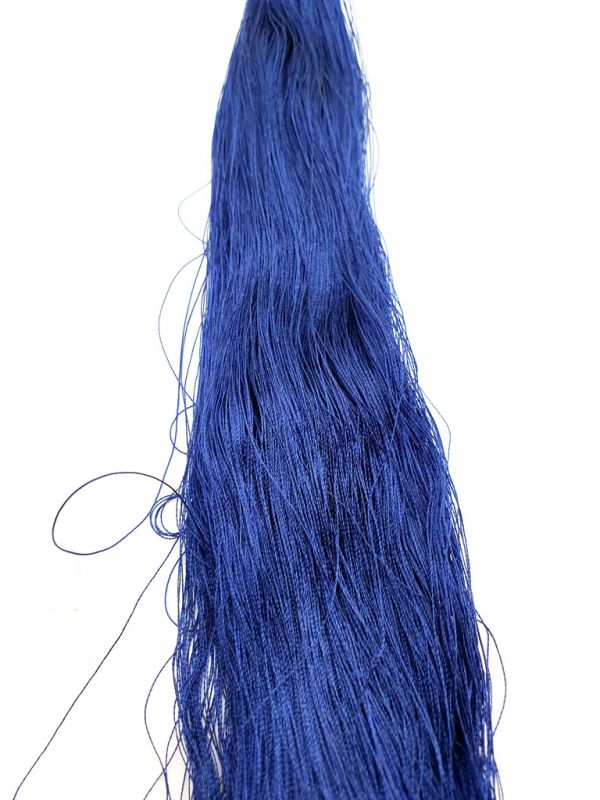 Cliquez sur la vignette pour agrandir et survolez la photo pour zoomer Petit Disque Bi suspendu en Jade et Soie Poisson Blanc et Bleu 3