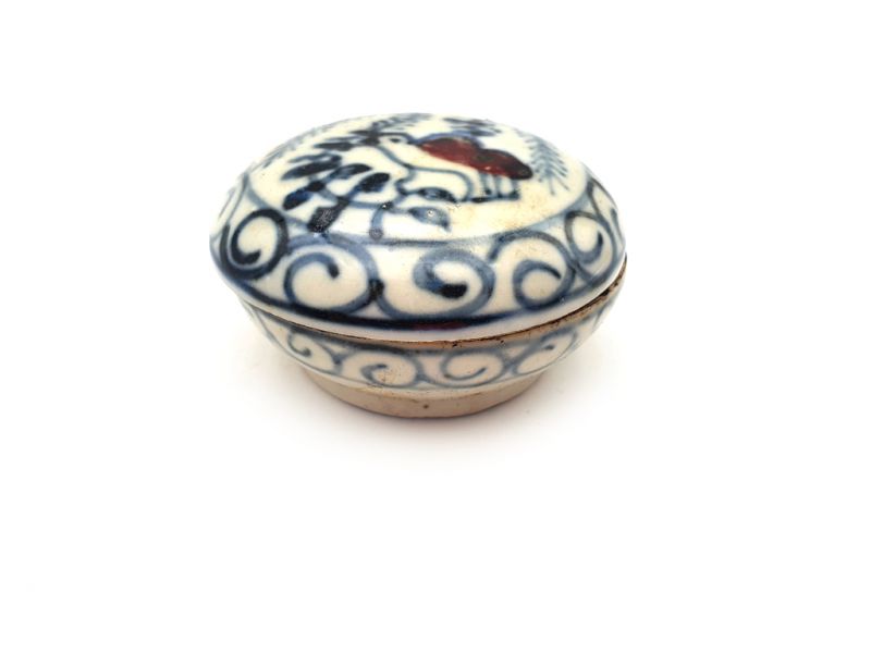 Cliquez sur la vignette pour agrandir et survolez la photo pour zoomer Petite boîte chinoise en porcelaine - Rond - Oiseau 3