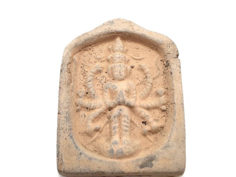 Cliquez sur la vignette pour agrandir et survolez la photo pour zoomer Petite Plaque chinoise en Terre Cuite Mahayana 2