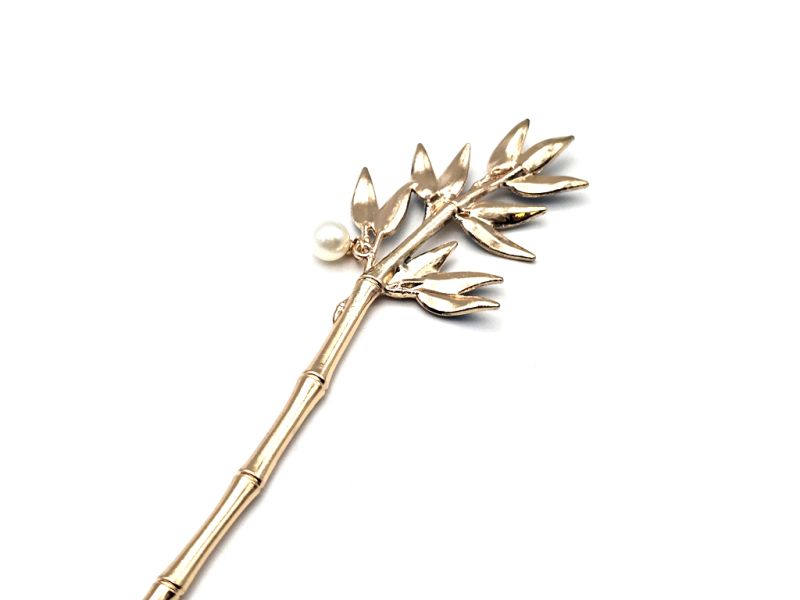 Cliquez sur la vignette pour agrandir et survolez la photo pour zoomer Pic à cheveux chinois en émail - Cloisonné - Le bambou - Bleu marine 3