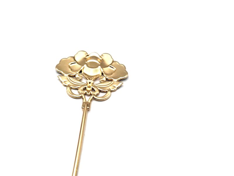 Cliquez sur la vignette pour agrandir et survolez la photo pour zoomer Pic à cheveux chinois en émail - Cloisonné - Le Camelia rouge et bleu 3