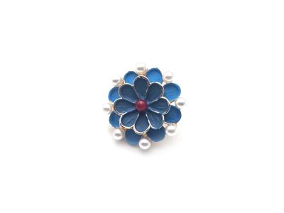 Pin's chinois en émail - Cloisonnée - Double fleurs