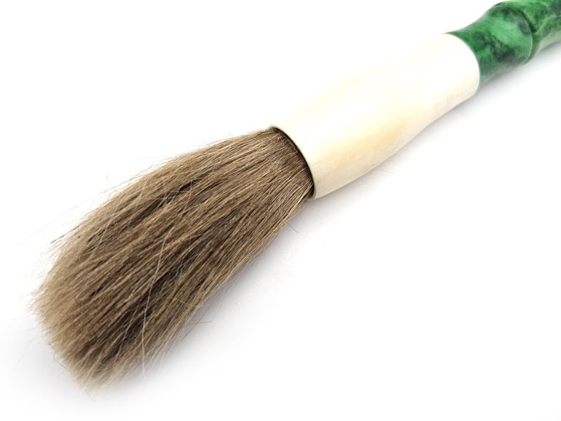 Cliquez sur la vignette pour agrandir et survolez la photo pour zoomer Pinceau de Calligraphie en Pierre - Forme Bambou - Décoration Artistique - Vert 2