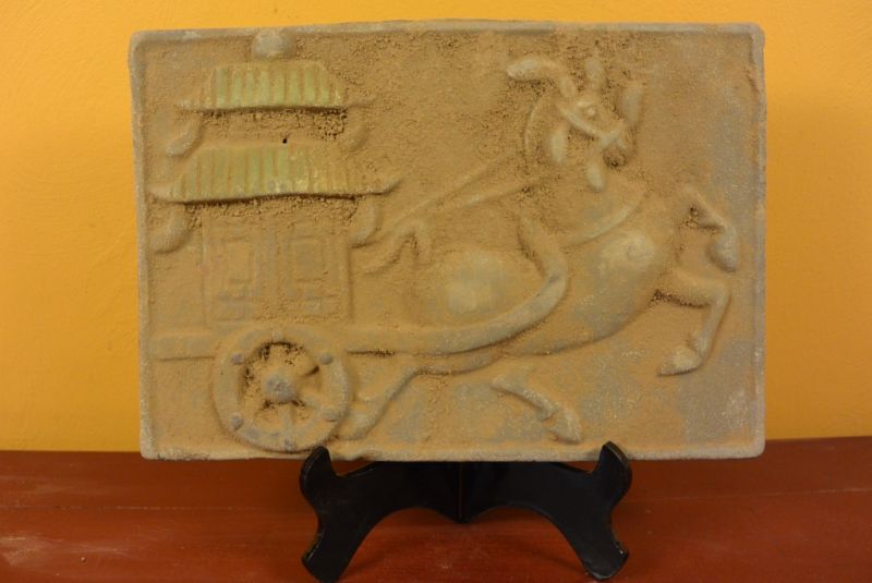 Plaque chinoise en Terre Cuite Cheval