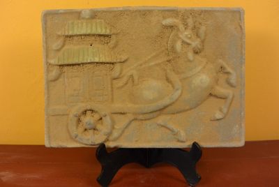 Plaque chinoise en Terre Cuite Cheval Plaque chinoise en Terre Cuite Cheval