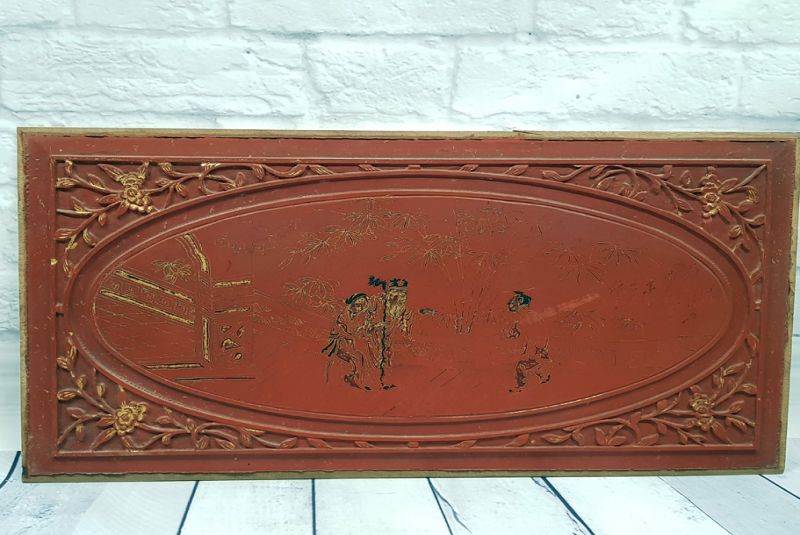 Plaque en bois Chinoise Peinture Le jardin de l'empereur 2