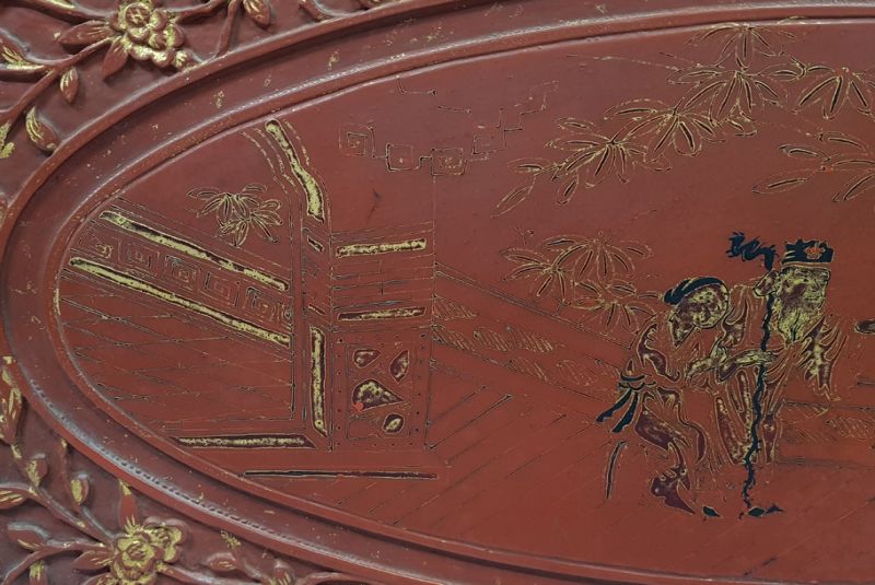Cliquez sur la vignette pour agrandir et survolez la photo pour zoomer Plaque en bois Chinoise Peinture Le jardin de l'empereur 2 3