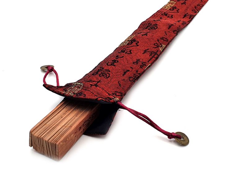 Cliquez sur la vignette pour agrandir et survolez la photo pour zoomer Pochette pour éventail chinois - Taille S - Caractères chinois / Rouge 3