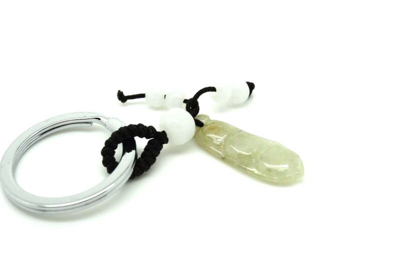 Cliquez sur la vignette pour agrandir et survolez la photo pour zoomer Porte clés en Jade Haricot Feng Shui 3