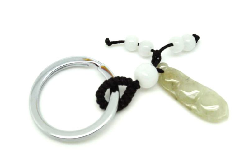 Cliquez sur la vignette pour agrandir et survolez la photo pour zoomer Porte clés en Jade Haricot Feng Shui 4