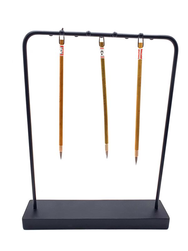 Cliquez sur la vignette pour agrandir et survolez la photo pour zoomer Porte-pinceaux chinois moderne - 9 emplacements pinceaux - Porte de temple 3