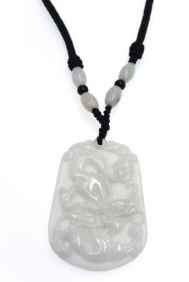 Signe du Zodiaque en Jade - Dragon - Blanc