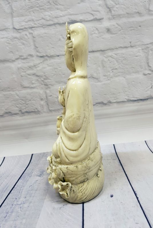 Cliquez sur la vignette pour agrandir et survolez la photo pour zoomer Statue chinoise blanche - Porcelaine Dehua - GuanYin 5