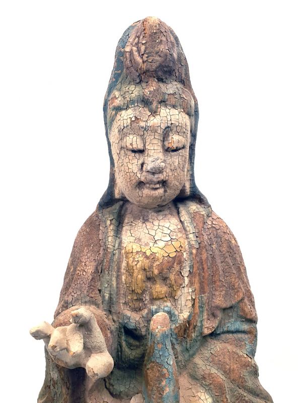 Cliquez sur la vignette pour agrandir et survolez la photo pour zoomer Statue Chinoise en Bois - GuanYin 2
