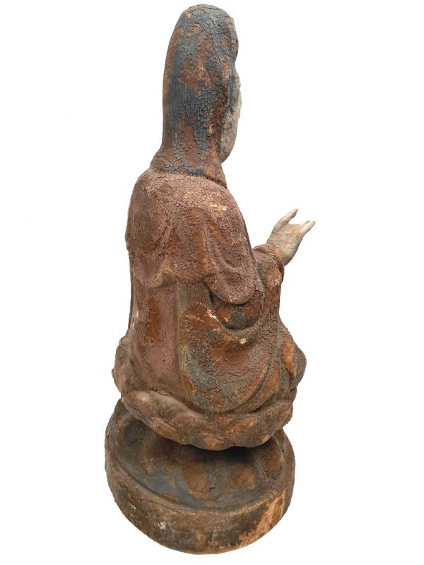Cliquez sur la vignette pour agrandir et survolez la photo pour zoomer Statue Chinoise en Bois - GuanYin 4