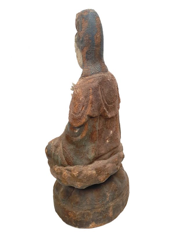 Cliquez sur la vignette pour agrandir et survolez la photo pour zoomer Statue Chinoise en Bois - GuanYin 5