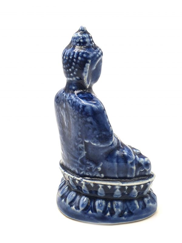Cliquez sur la vignette pour agrandir et survolez la photo pour zoomer Statue Chinoise en porcelaine Bouddha - Bleue 4