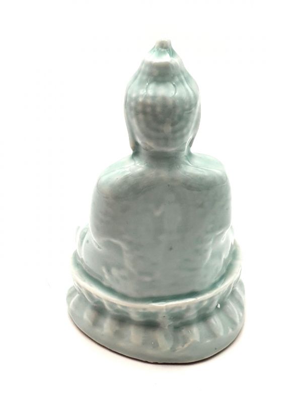Cliquez sur la vignette pour agrandir et survolez la photo pour zoomer Statue Chinoise en porcelaine - Bouddha - Vert céladon 3