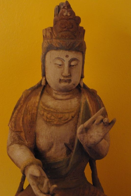 Cliquez sur la vignette pour agrandir et survolez la photo pour zoomer Statue Déesse en bois Manjushri 2