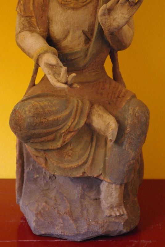 Cliquez sur la vignette pour agrandir et survolez la photo pour zoomer Statue Déesse en bois Manjushri 3