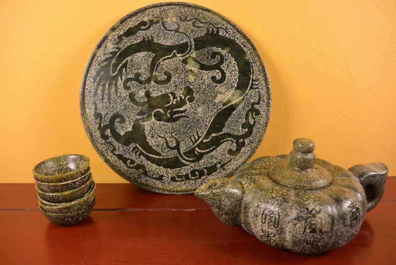 Cliquez sur la vignette pour agrandir et survolez la photo pour zoomer Statue en Jade service à thé 5