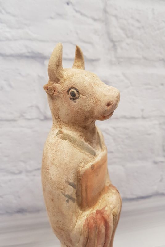 Cliquez sur la vignette pour agrandir et survolez la photo pour zoomer Statue en Terre Cuite - Terracotta - Signe du Zodiaque - Bœuf 2