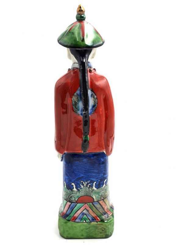 Cliquez sur la vignette pour agrandir et survolez la photo pour zoomer Statue Mandarin Chinois debout polychrome 4