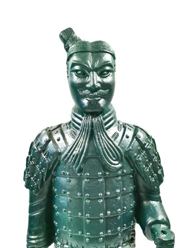 Cliquez sur la vignette pour agrandir et survolez la photo pour zoomer Statues Soldat de Xian en terre cuite - Revisités - Vert bouteille 2