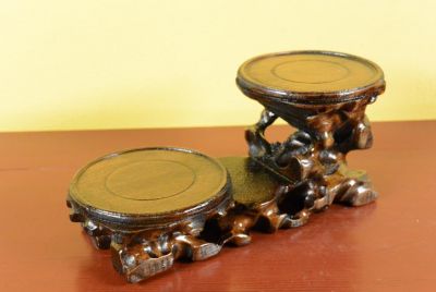 Support Chinois en Bois - Double ronds Support Chinois en Bois - Double ronds