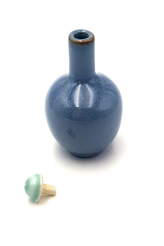 Cliquez sur la vignette pour agrandir et survolez la photo pour zoomer Tabatière Chinoise en Porcelaine - Peinture à la main - Bleu 4 2