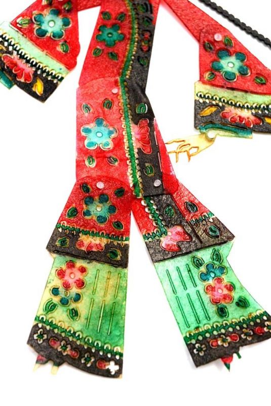 Cliquez sur la vignette pour agrandir et survolez la photo pour zoomer Théâtre d'ombres Chinois - Marionnettes PiYing - Femme - Rouge et verte 3