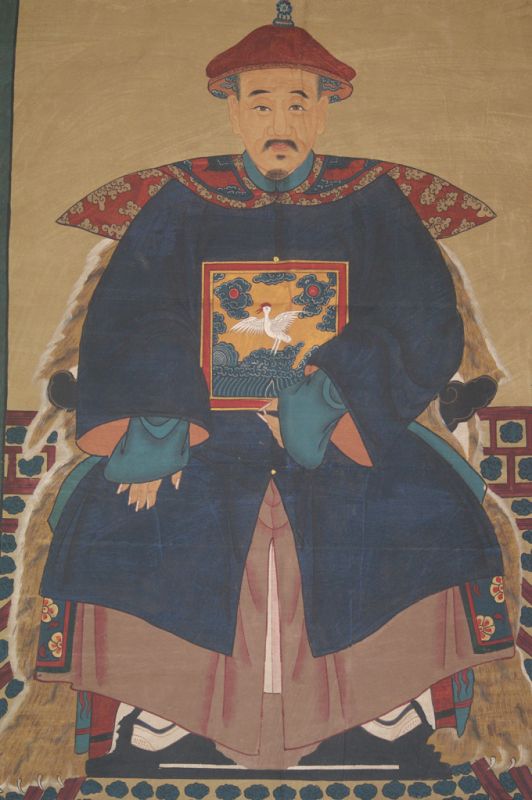 Cliquez sur la vignette pour agrandir et survolez la photo pour zoomer Très Grand Portrait d'ancêtres chinois - Majestueux - Empereur 4