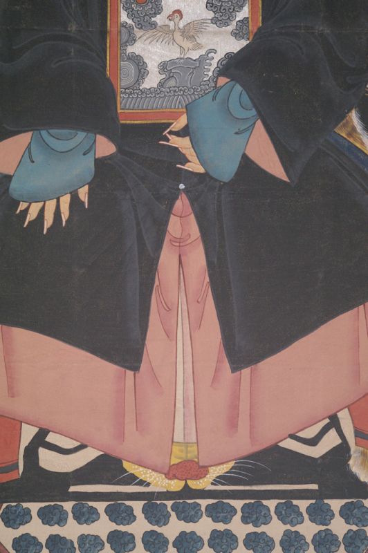 Cliquez sur la vignette pour agrandir et survolez la photo pour zoomer Très Grand Portrait d'ancêtres chinois - Majestueux - Empereur - Noir 4