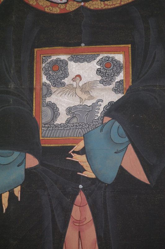 Cliquez sur la vignette pour agrandir et survolez la photo pour zoomer Très Grand Portrait d'ancêtres chinois - Majestueux - Empereur - Noir 5