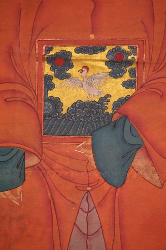 Cliquez sur la vignette pour agrandir et survolez la photo pour zoomer Très Grand Portrait d'ancêtres chinois - Majestueux - Empereur - Orange 5