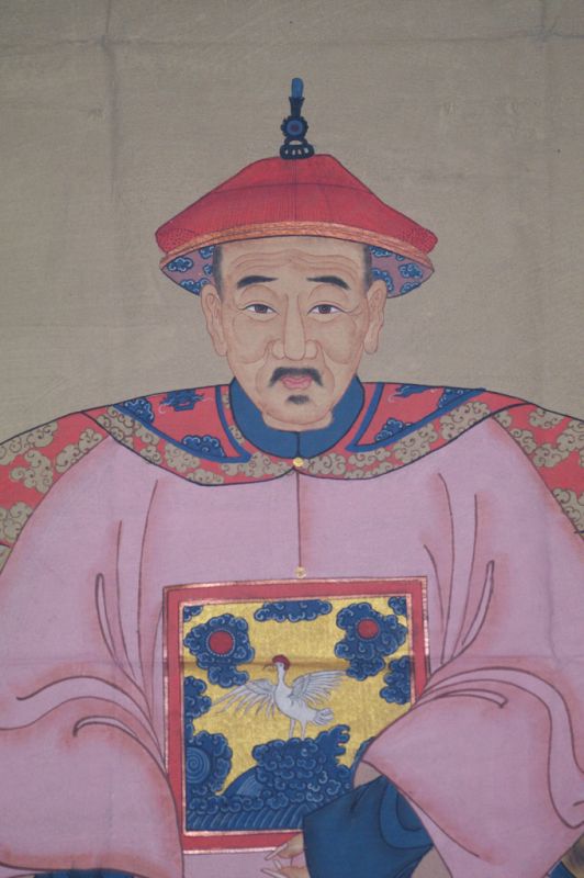 Cliquez sur la vignette pour agrandir et survolez la photo pour zoomer Très Grand Portrait d'ancêtres chinois - Majestueux - Empereur - Rose 3