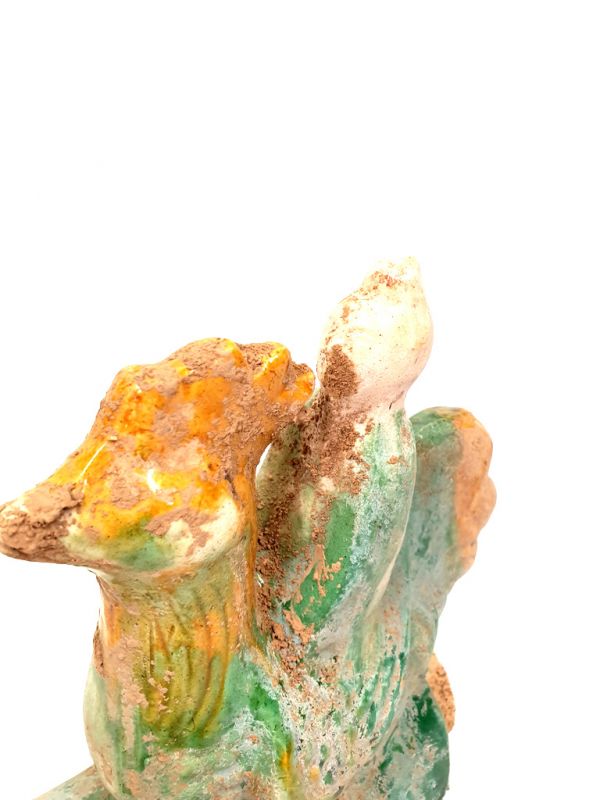 Cliquez sur la vignette pour agrandir et survolez la photo pour zoomer Tuile Faitière Chinoise en terre cuite émaillée - Le coq 3