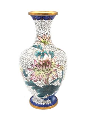 Vases Chinois en Cloisonné : Artisanat et Tradition - Blanc - Fleurs